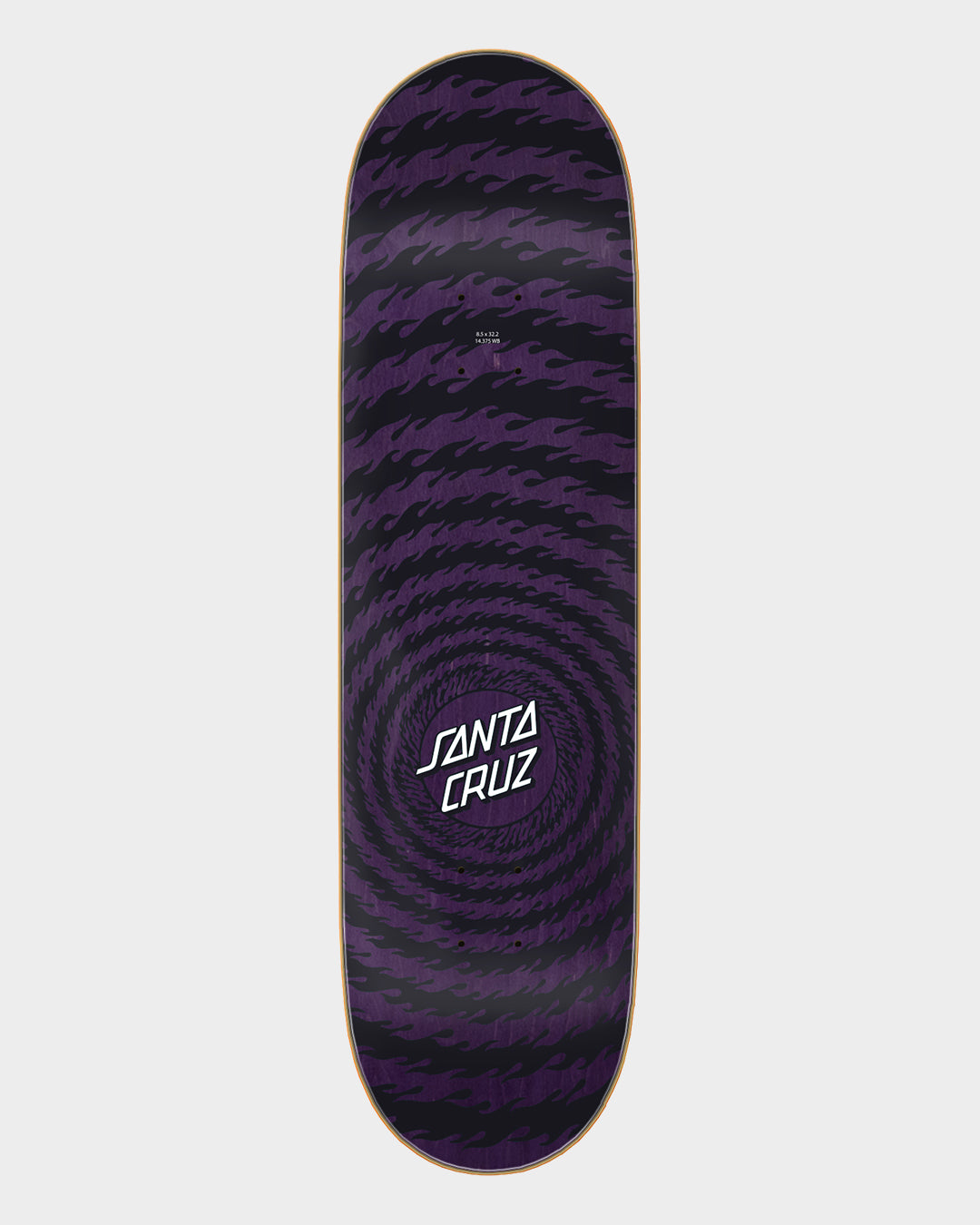 8.5in X 32.2in Flame Ringed Dot 7 Ply Birch Santa Cruz Decks Misc