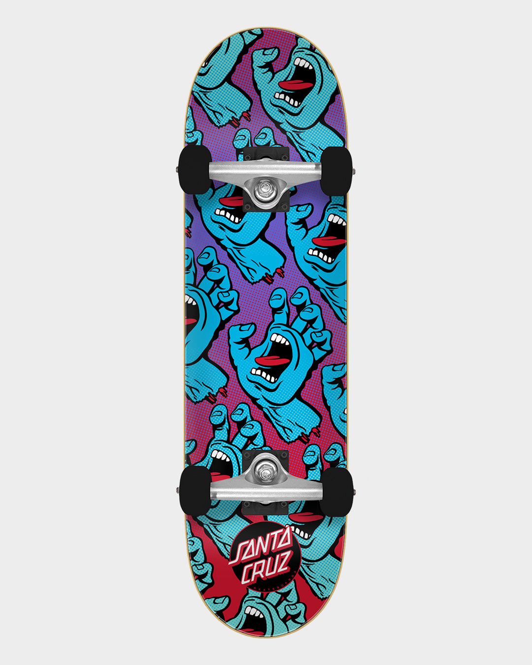 7.50in X 28.25in Gradient Hands Micro Santa Cruz Skateboard Complete Misc