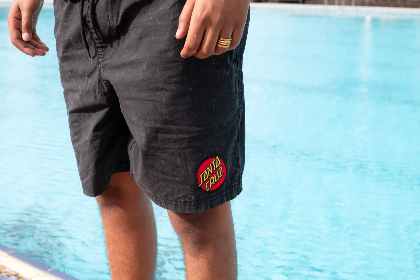 Classic Dot Cruzier Men's Beach Short Black