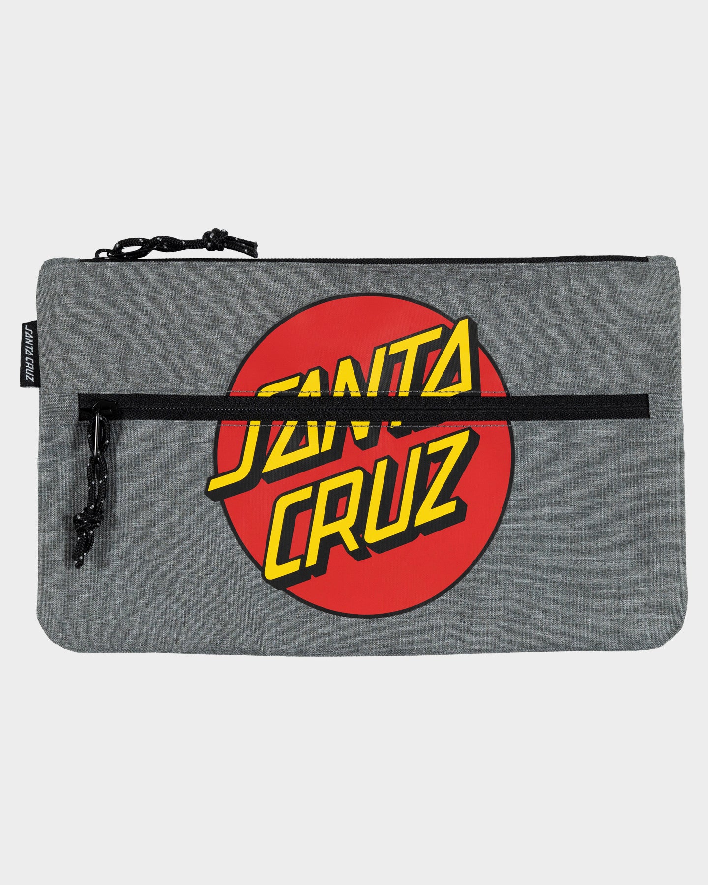 Classic Dot Santa Cruz Boys Dual Zip Pencil Case Grey Marle