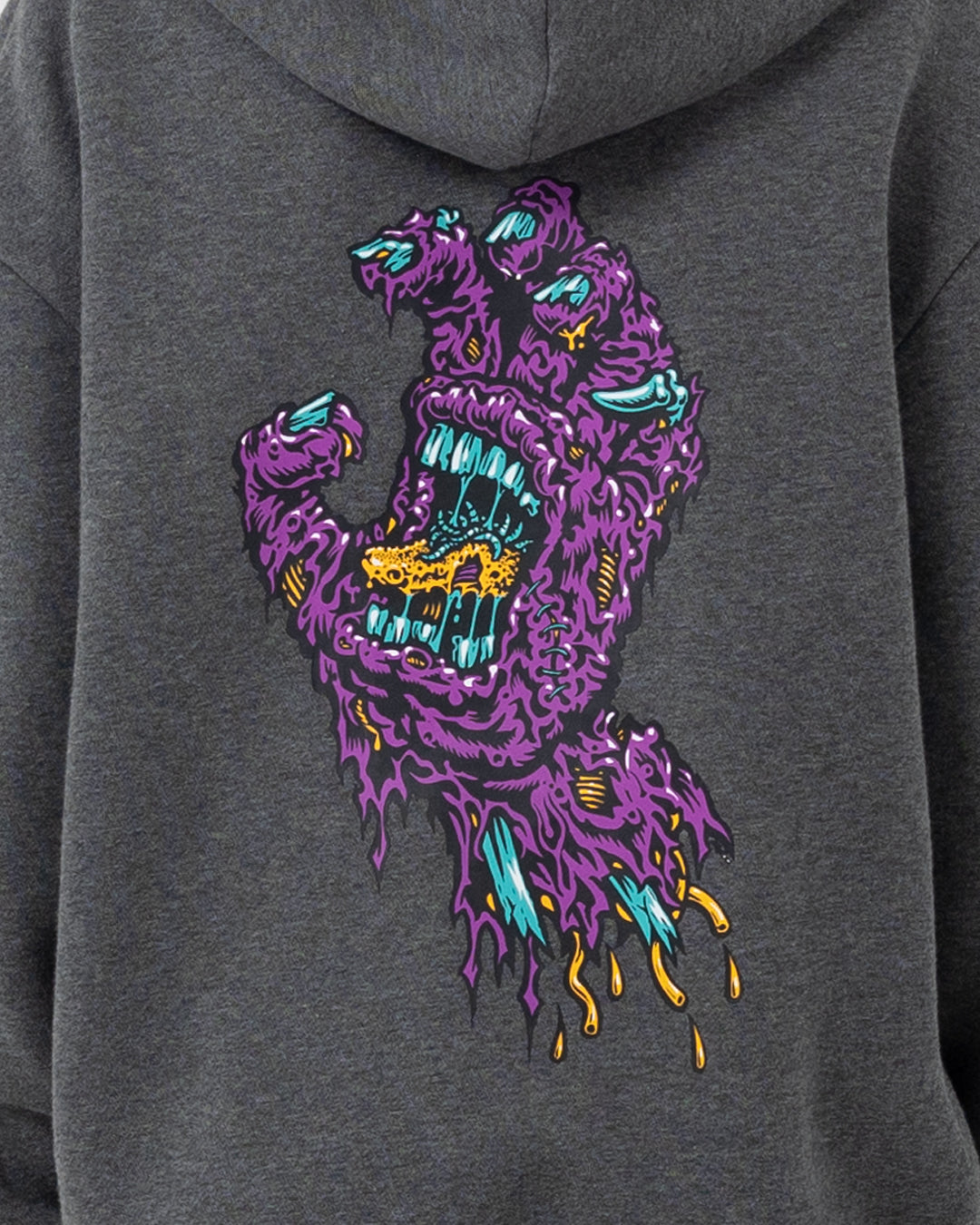 SC Decaying Hand Boys Oversize Pullover Hoodie Dark Grey Marle