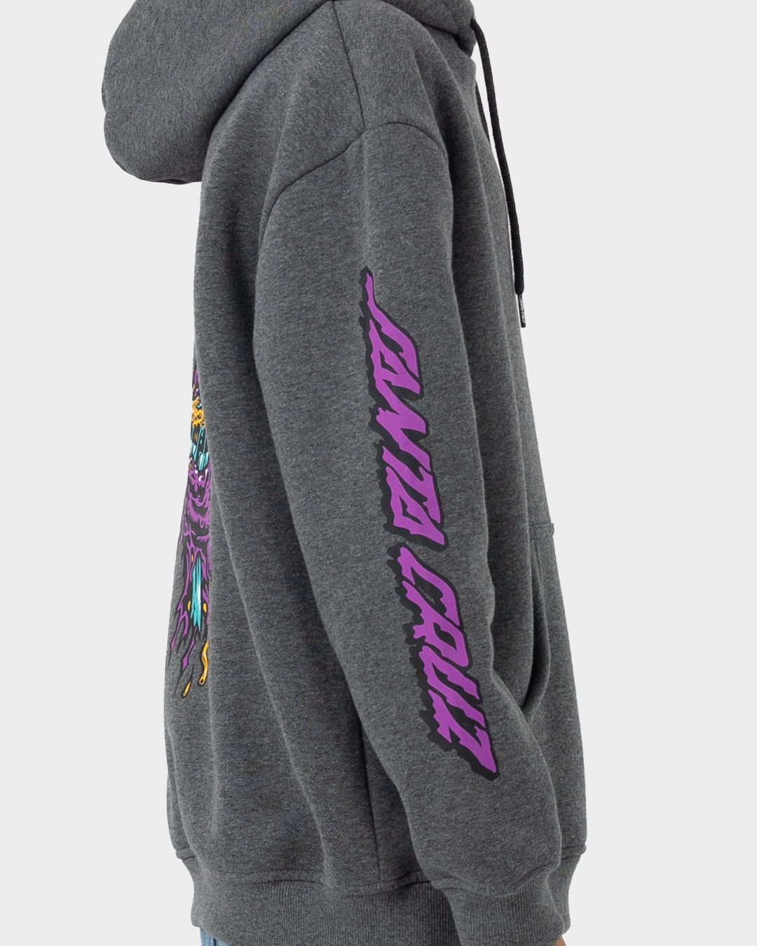 SC Decaying Hand Boys Oversize Pullover Hoodie Dark Grey Marle