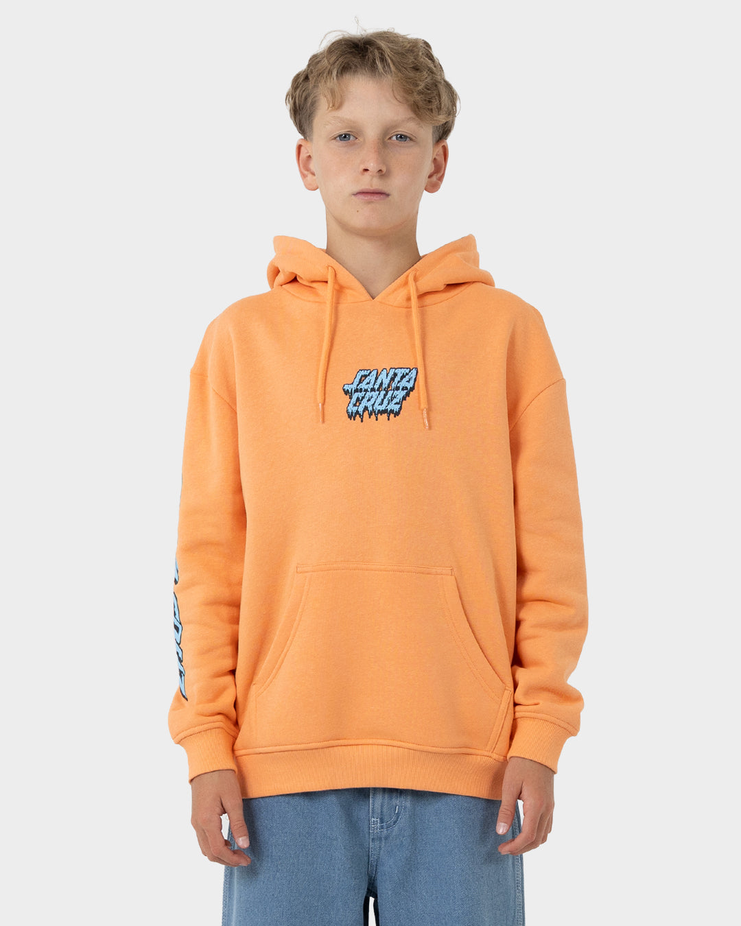 SC Decaying Hand Boys Oversize Pullover Hoodie Orange