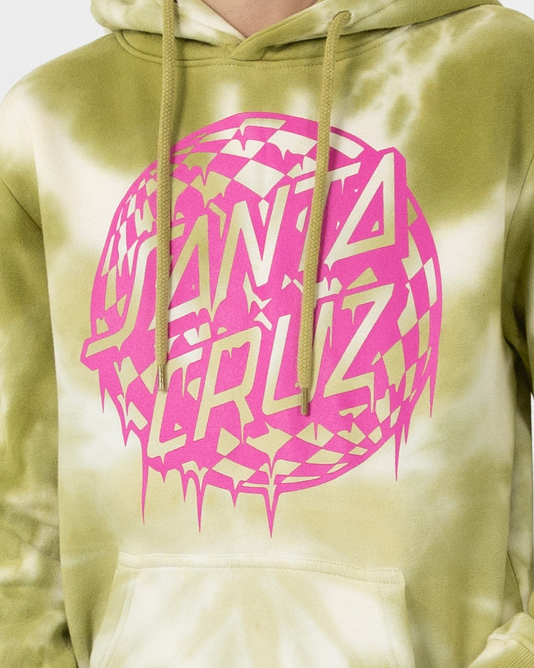 Check Waste Dot Boys Pullover Hoodie Moss Tie Dye