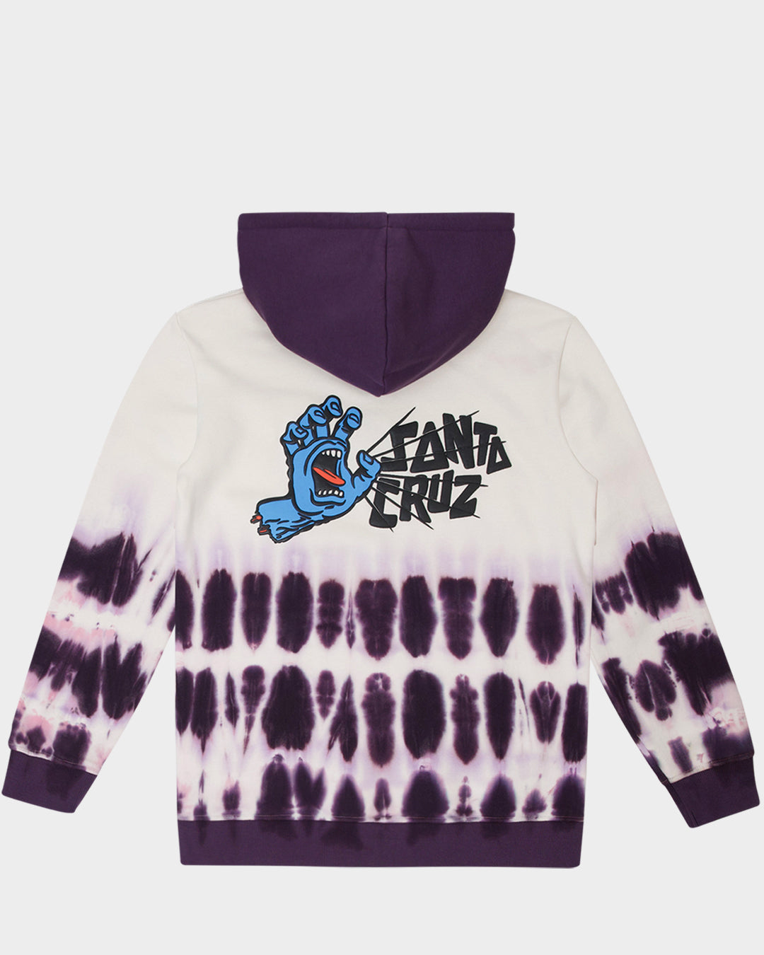 Yelling Hand Boys Pullover Hoodie Cream-purple Tie Dye
