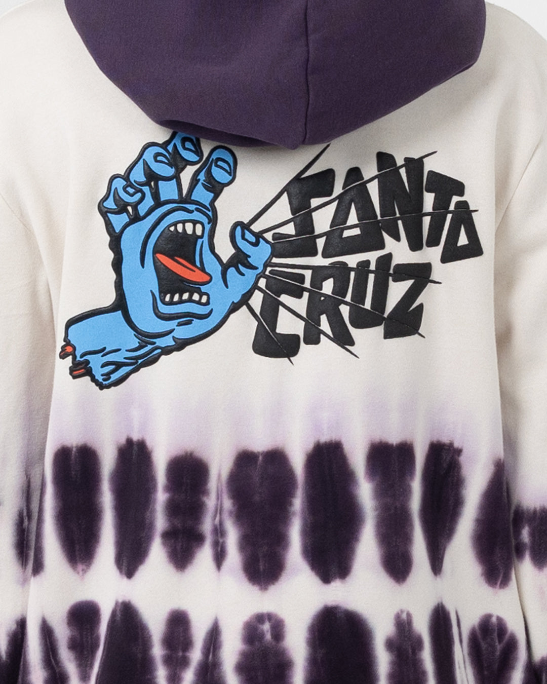 Yelling Hand Boys Pullover Hoodie Cream-purple Tie Dye