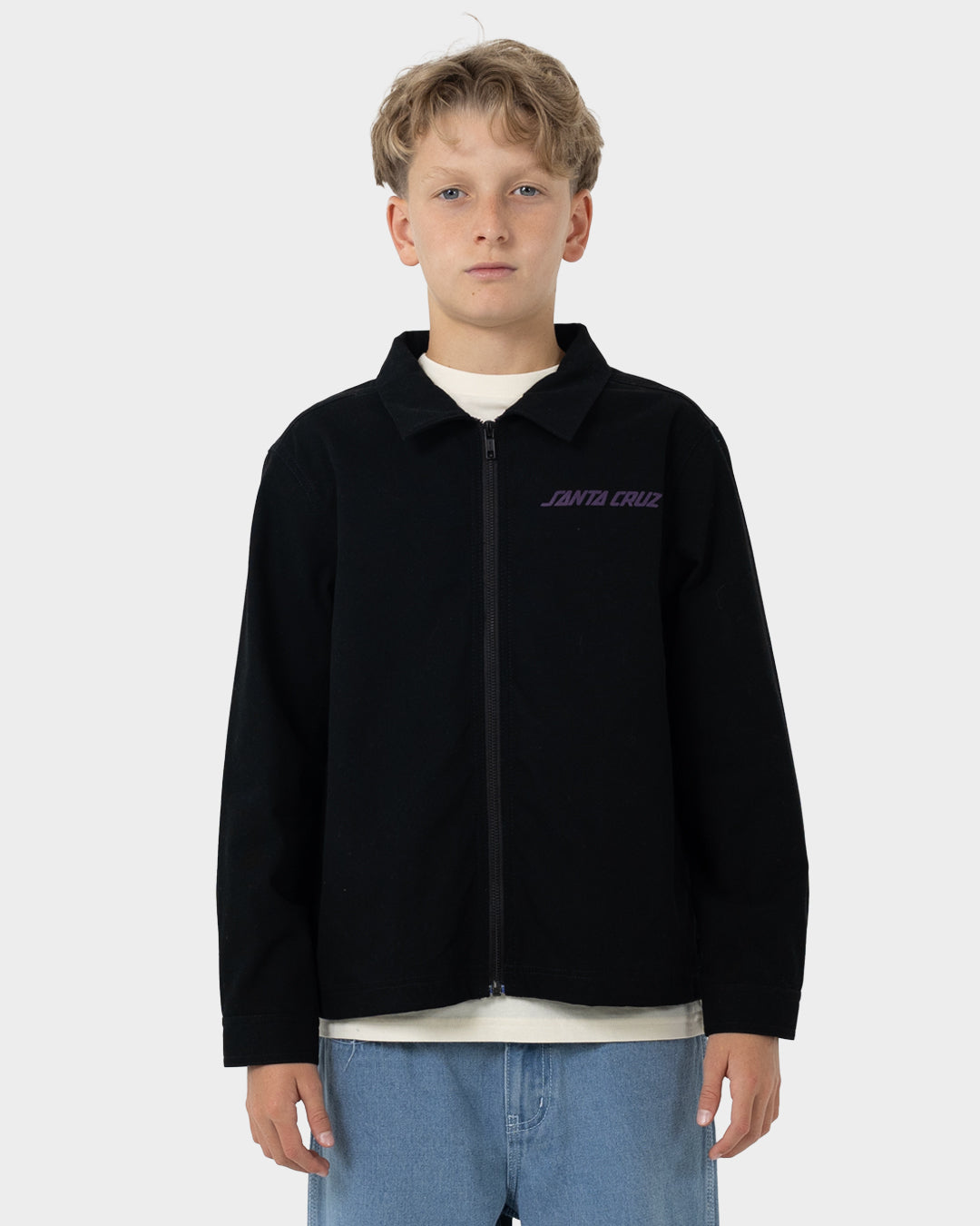 Yelling Hand Strip Boys Jacket Black