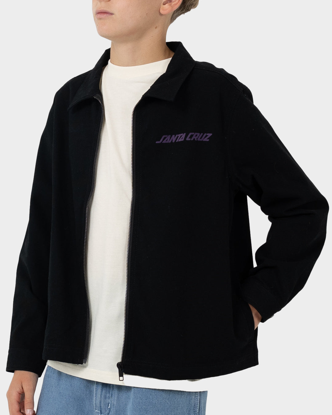 Yelling Hand Strip Boys Jacket Black