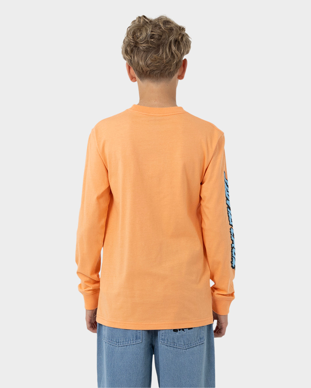 SC Decaying Hand Strip Boys Long Sleeve T-shirt Orange