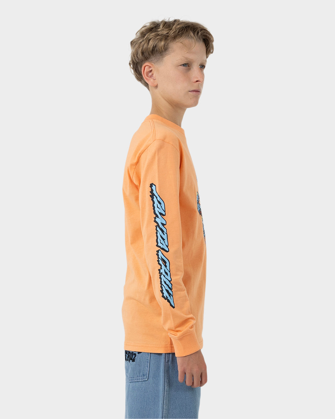 SC Decaying Hand Strip Boys Long Sleeve T-shirt Orange