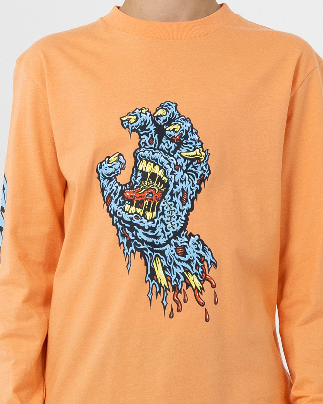 SC Decaying Hand Strip Boys Long Sleeve T-shirt Orange