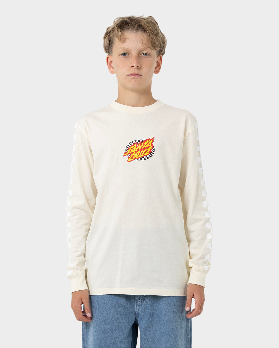 Goal Flame Boys Long Sleeve T-shirt Cream