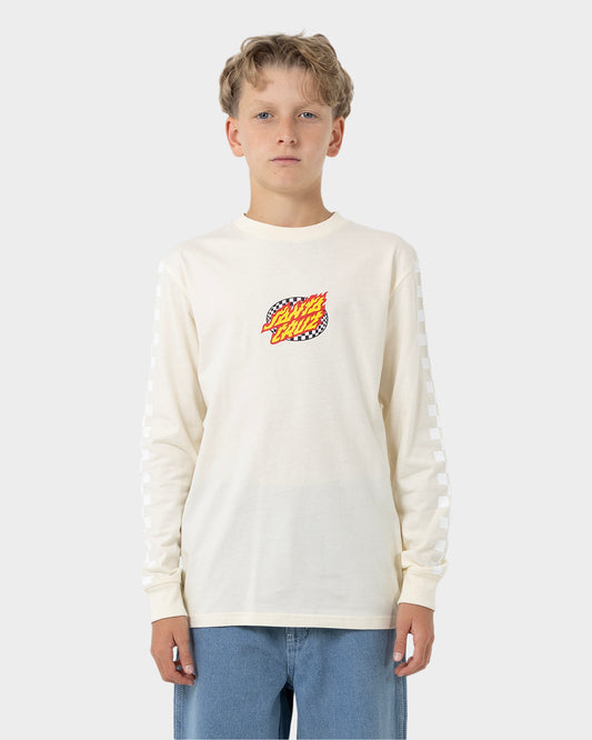 Goal Flame Boys Long Sleeve T-shirt Cream