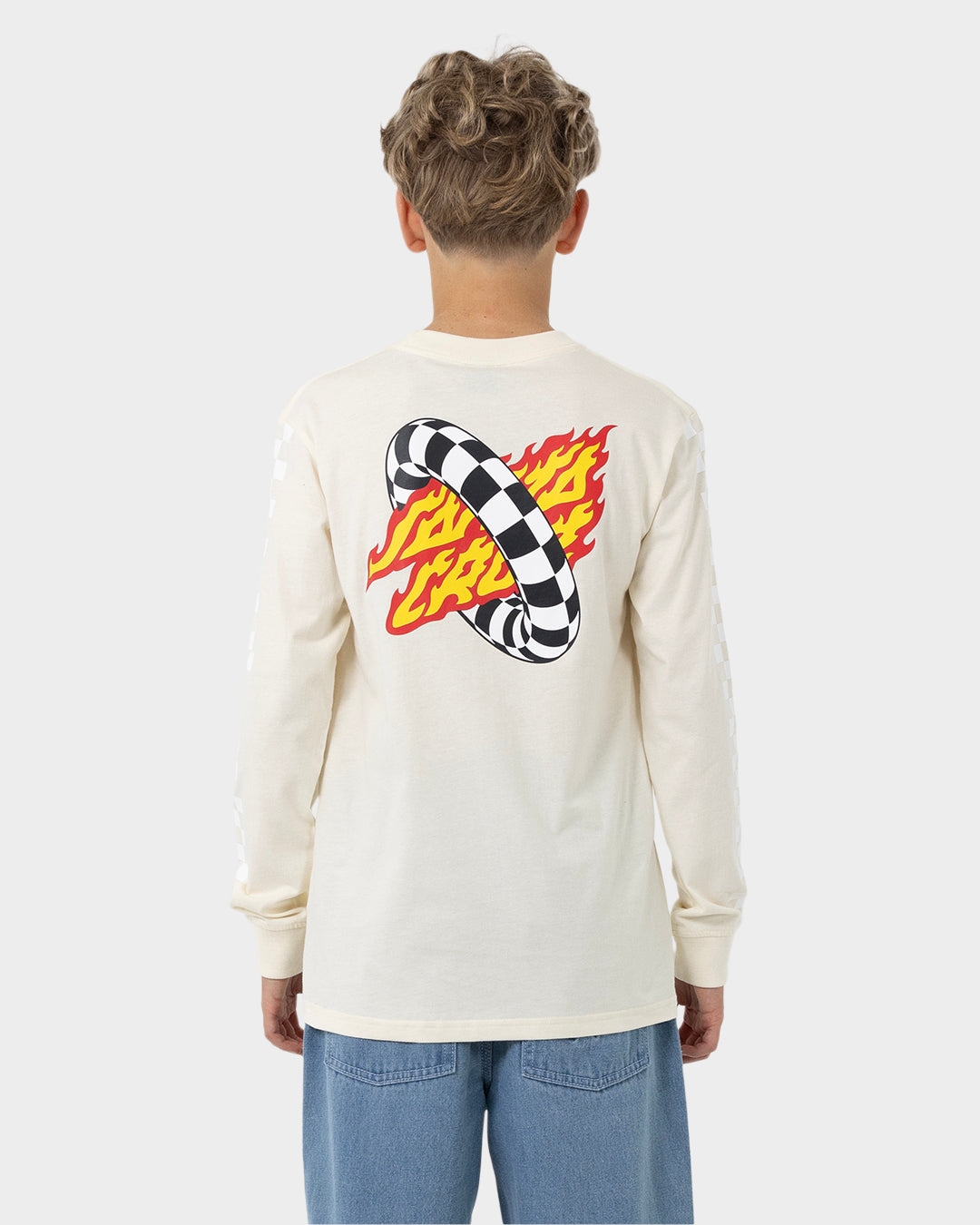 Goal Flame Boys Long Sleeve T-shirt Cream