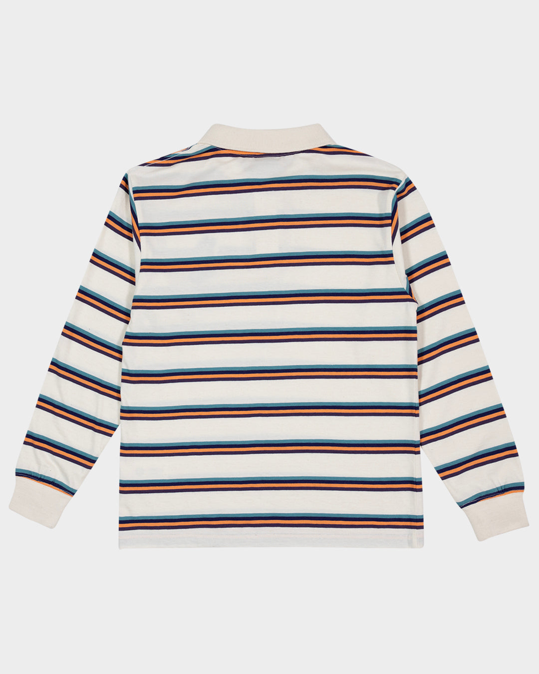 Horizon Long Sleeve Boys Polo T-shirt Cream Stripe