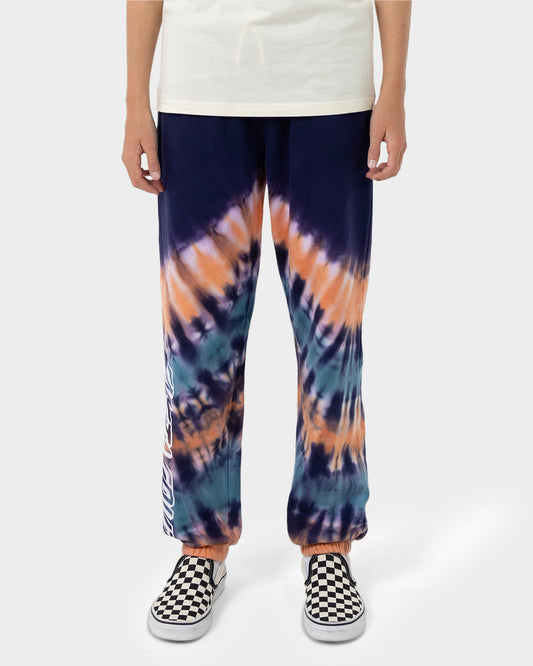 Check Waste Dot Boys Track Pants Dark Blue Tie Dye
