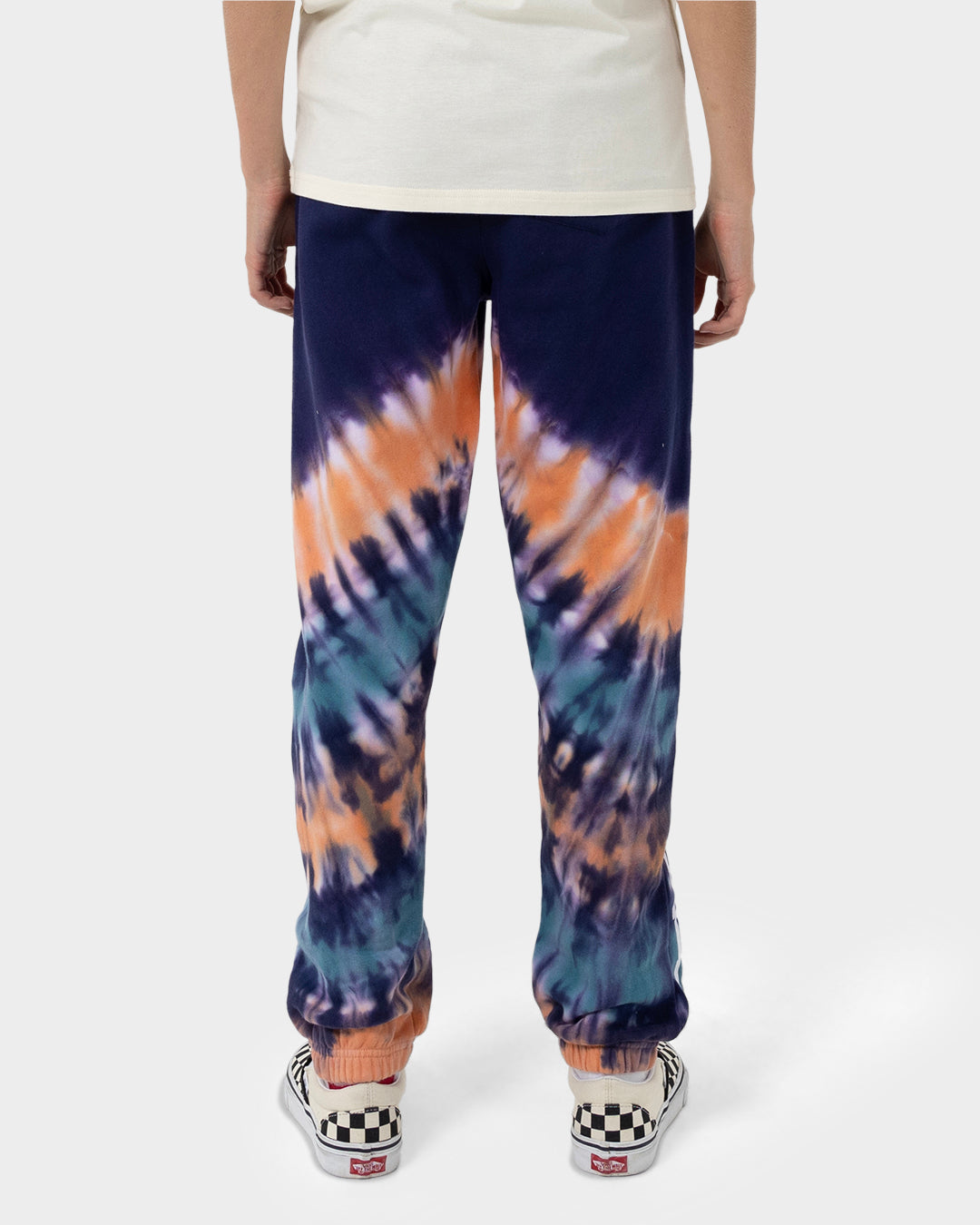 Check Waste Dot Boys Track Pants Dark Blue Tie Dye