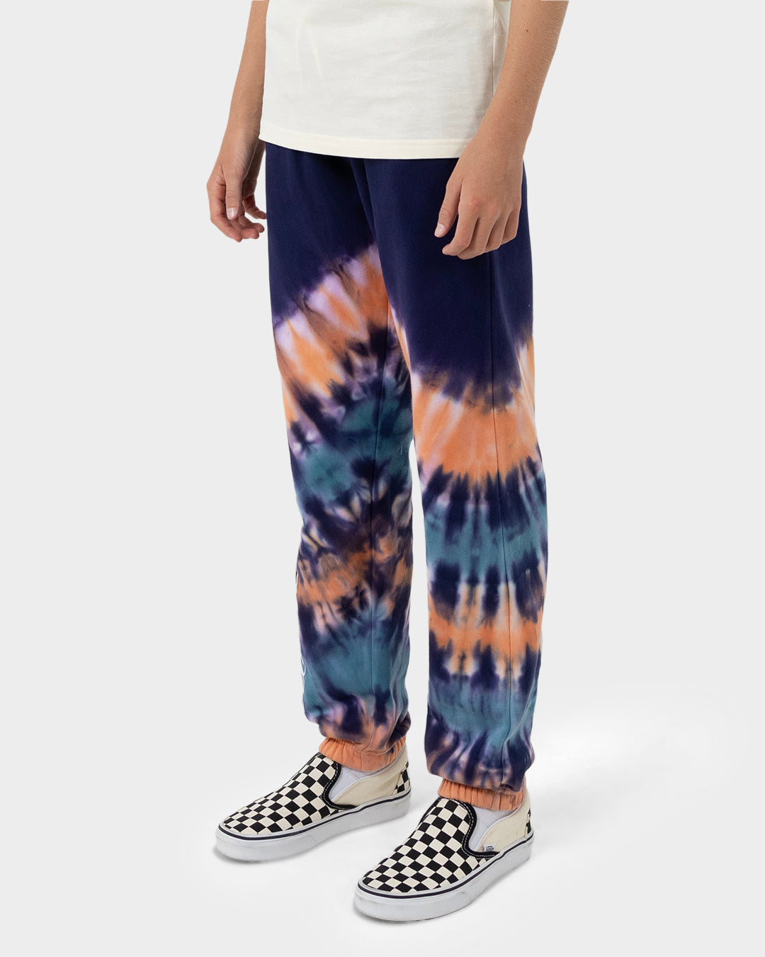 Check Waste Dot Boys Track Pants Dark Blue Tie Dye