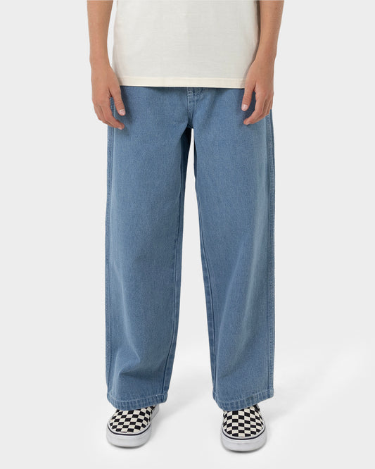 Yelling Stack Boys Baggy Jeans Mid Blue Denim
