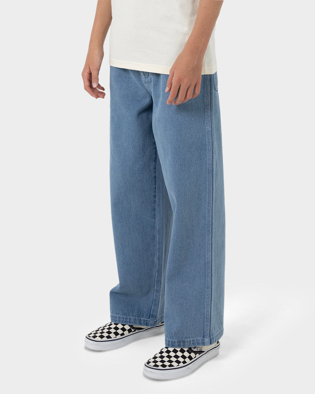 Yelling Stack Boys Baggy Jeans Mid Blue Denim