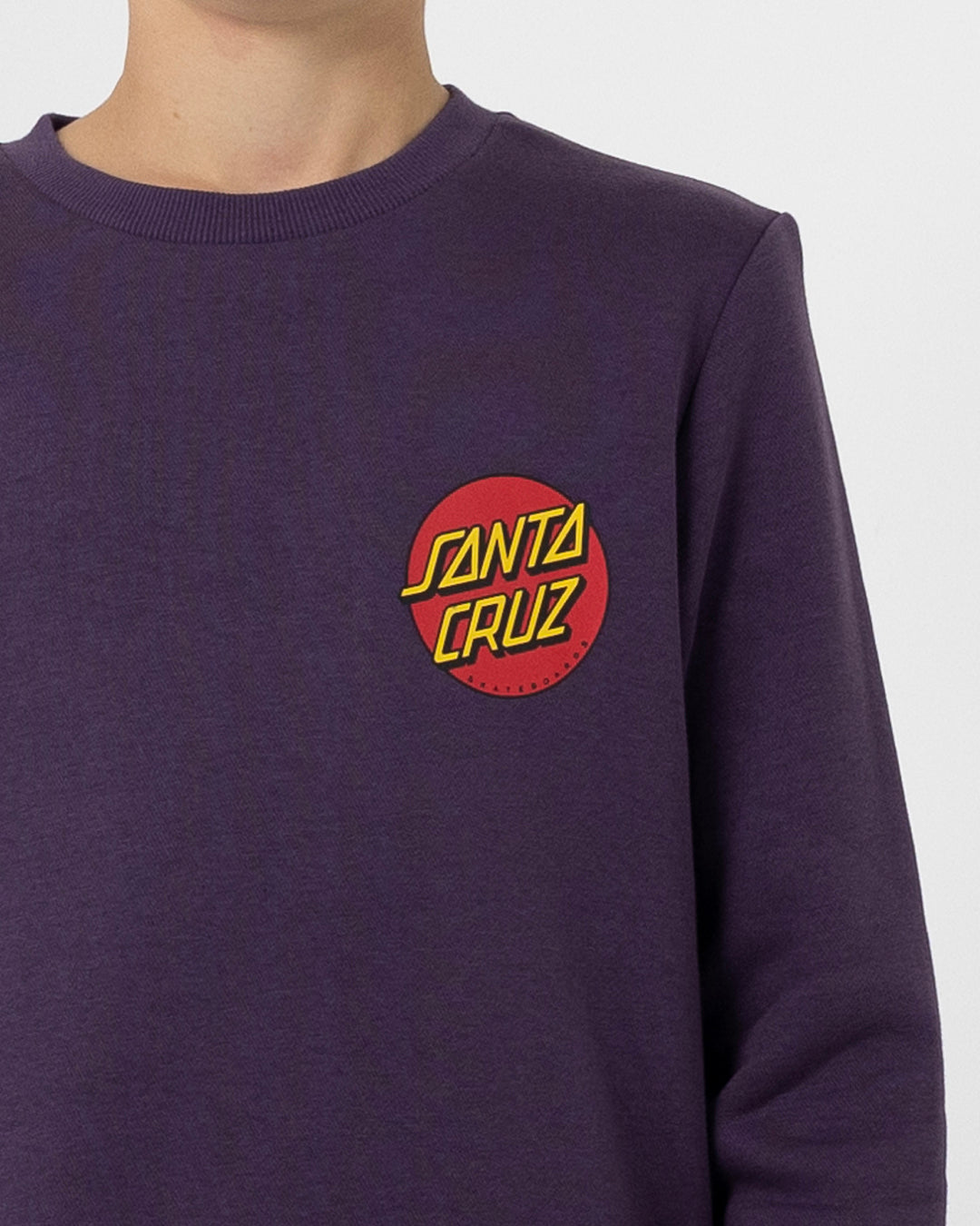 Classic Dot Chest Boys Crew Neck Sweater Purple