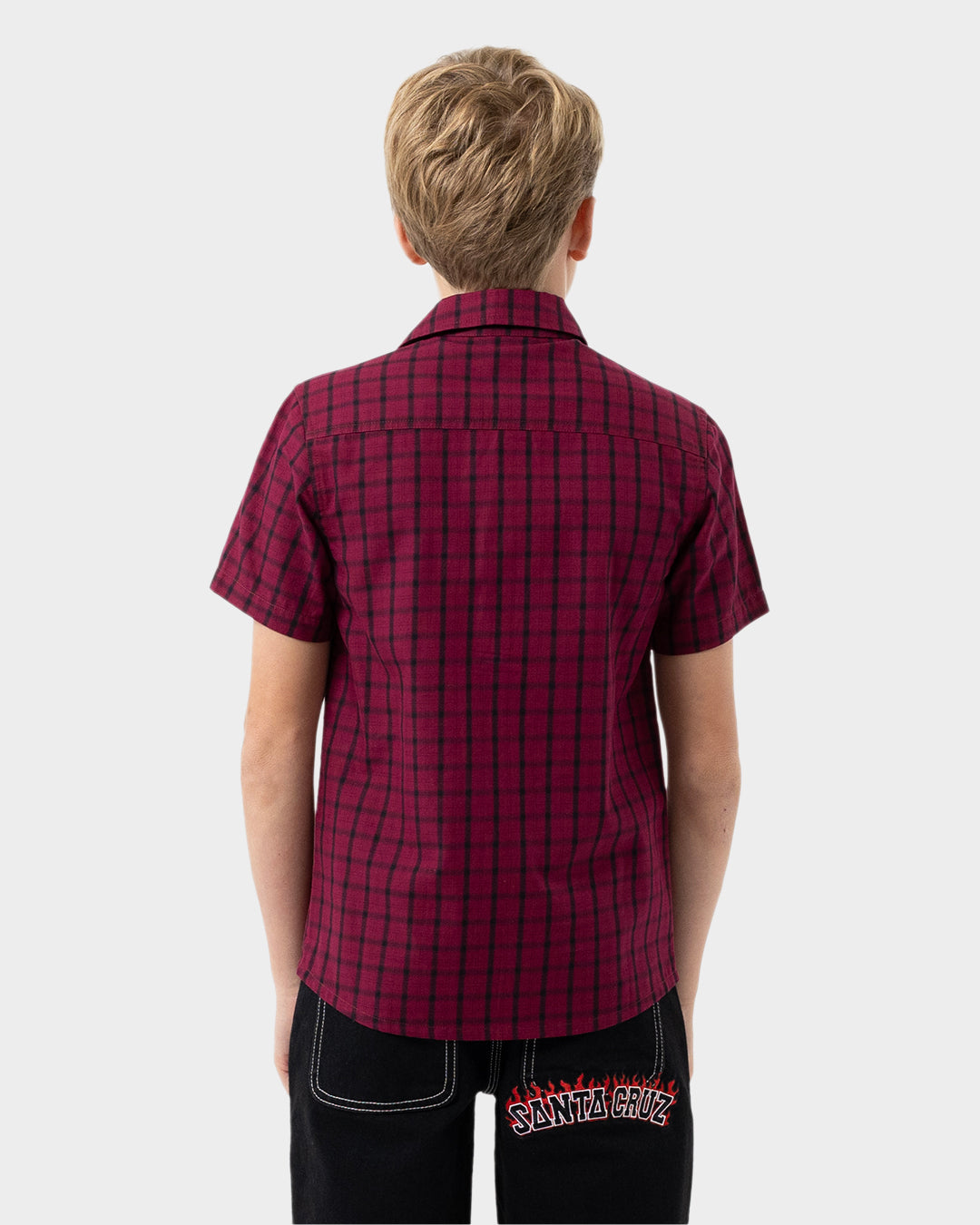 Not A Dot Hollow Boys Button Up Shirt Maroon