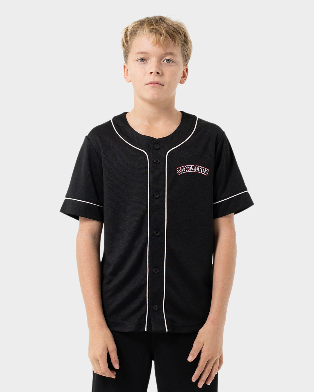 Flamed Collegiate Arch Baseball Jersey Black