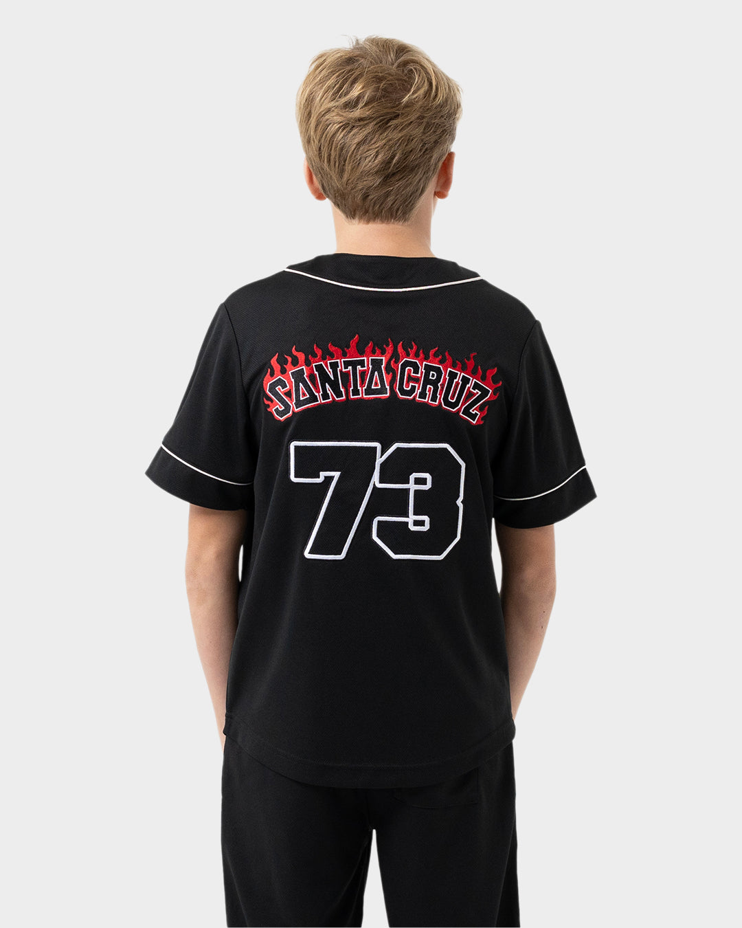 Flamed Collegiate Arch Baseball Jersey Black