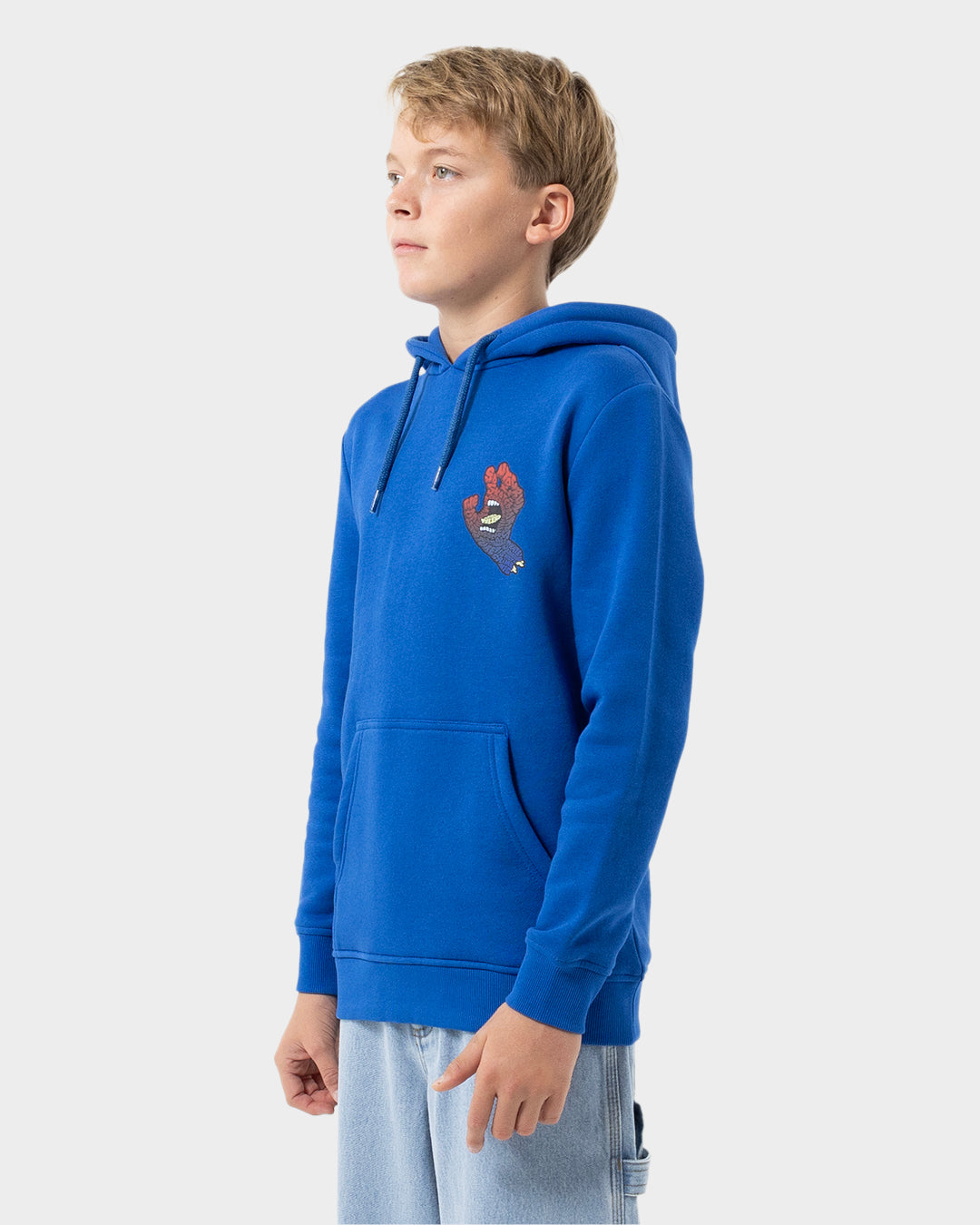 Letter Hand Fade Boys Pullover Hoodie Cobalt