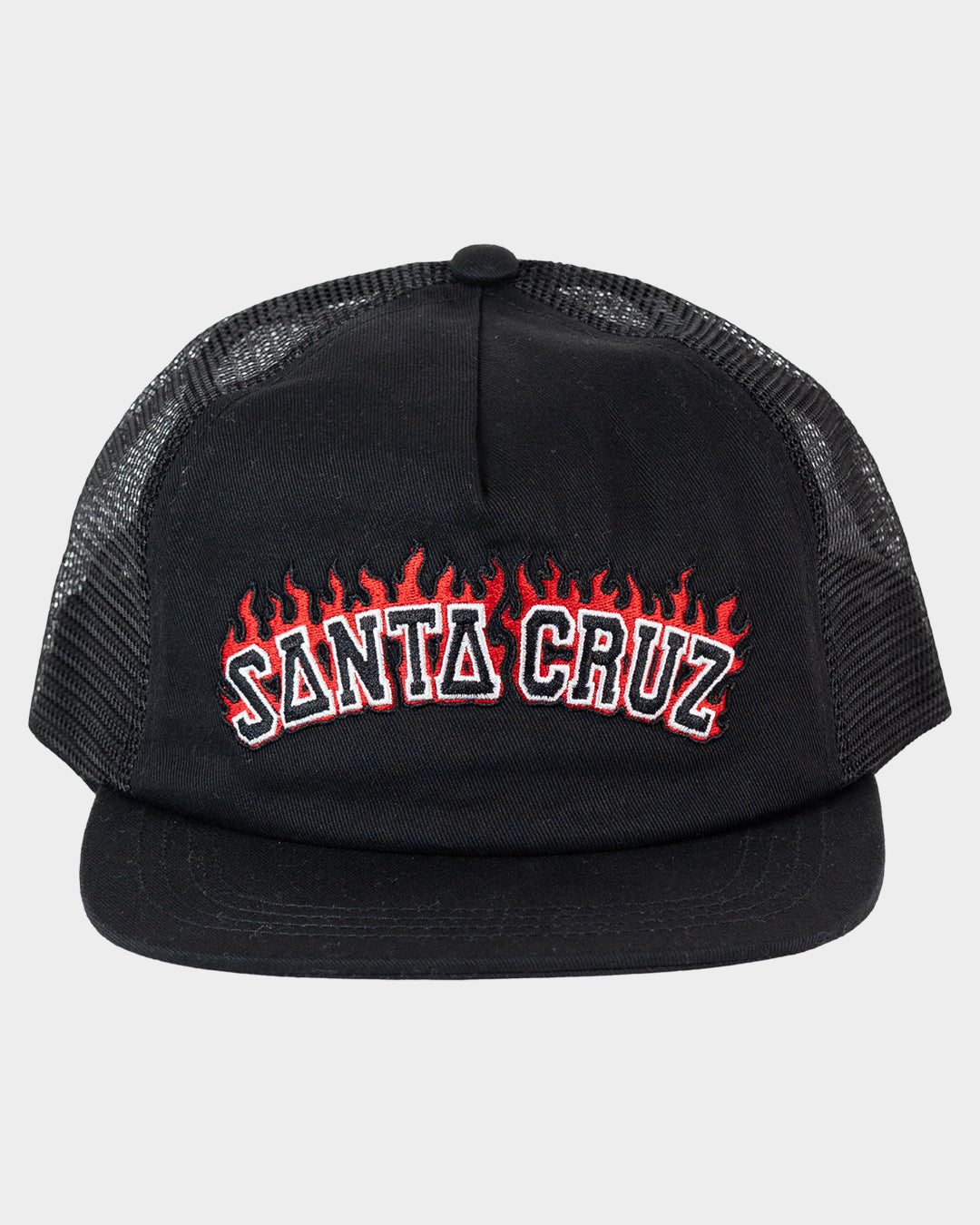 Flamed Collegiate Arch Boys Trucker Hat Black – Santa Cruz