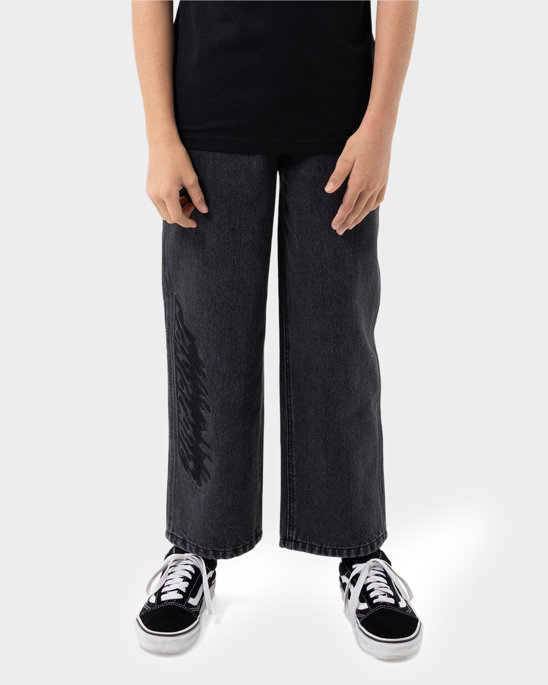 Twin Flamed Dot Boys Jean Washed Black