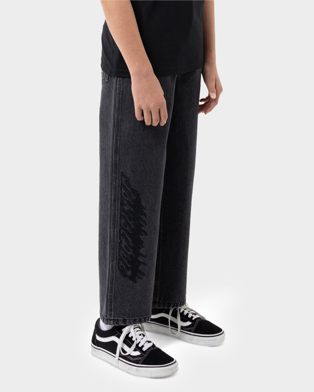 Twin Flamed Dot Boys Jean Washed Black