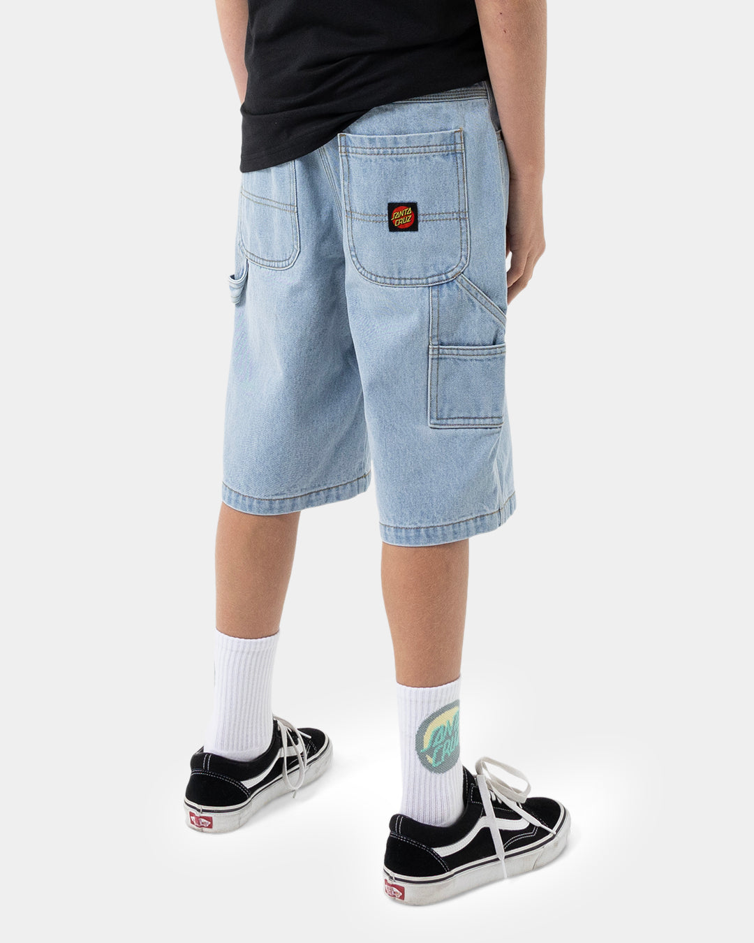 Classic Dot Boys Carpenter Jean Shorts Light Washed Indigo