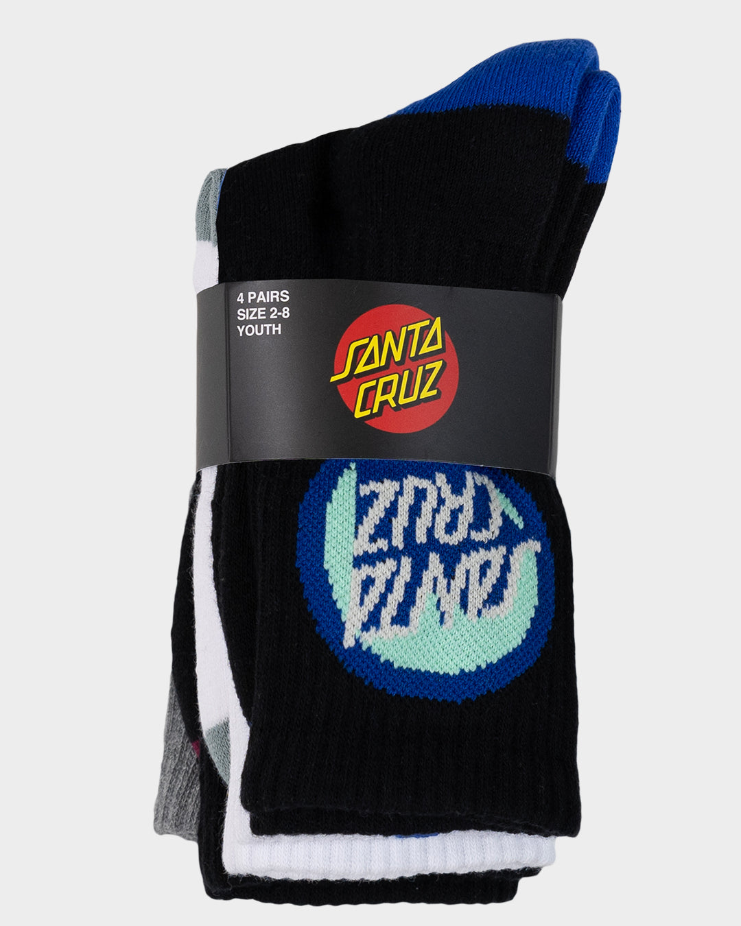 Bold Shadow Dot Boys Crew Socks (4 Pack) Black White- Gmarle