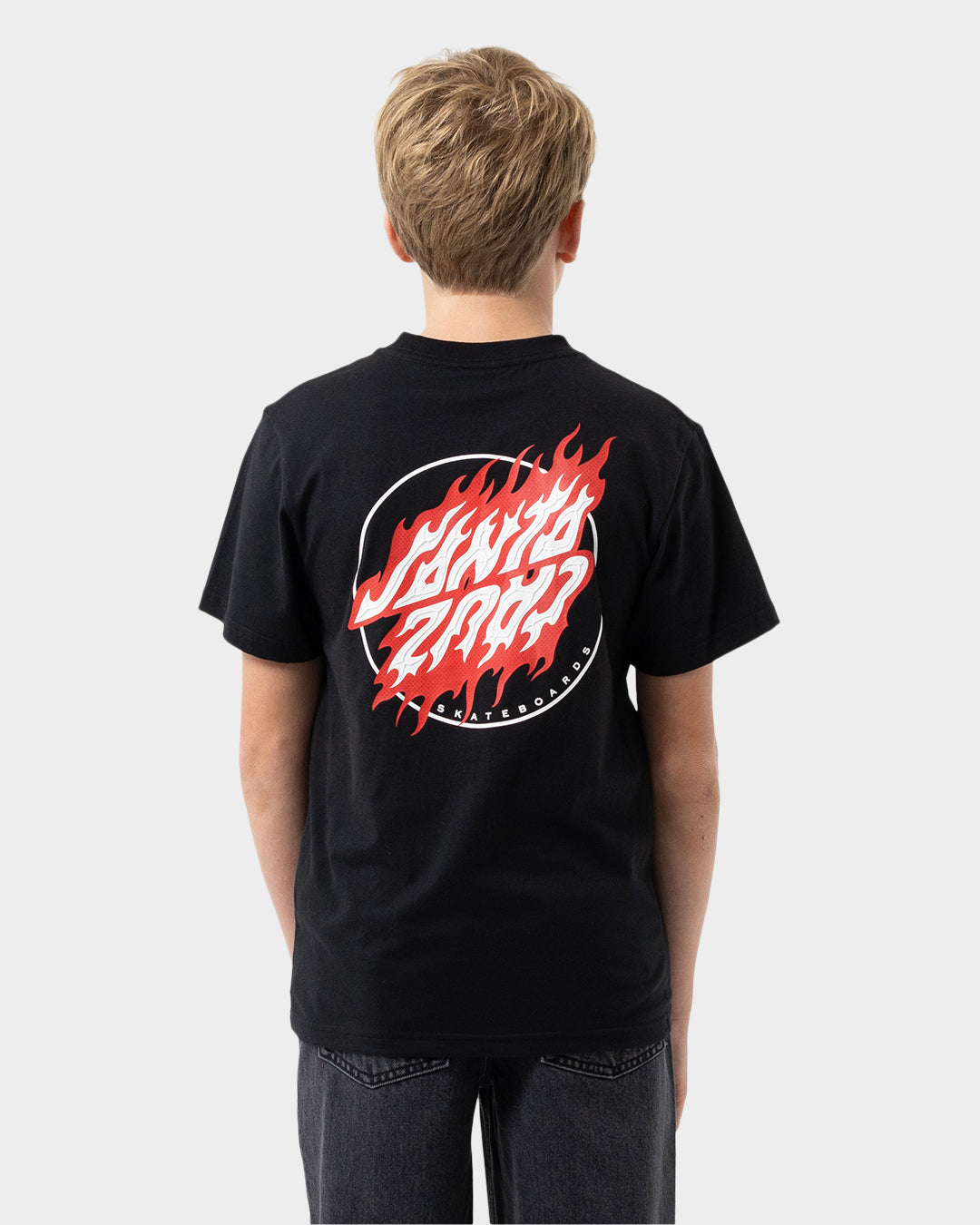 Flamed Dot Boys T-shirt Black