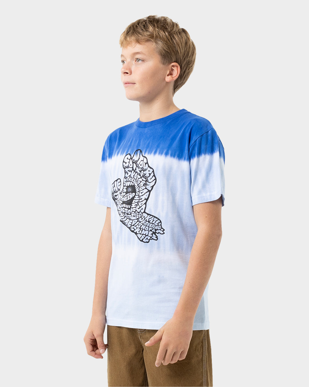 Letter Hand Boys T-shirt Cobalt Tie Dye
