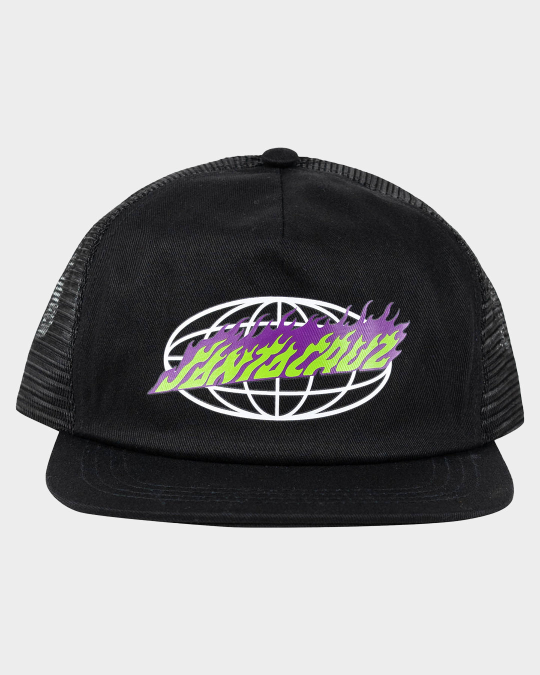 Global Flame Strip Boys Trucker Hat Black