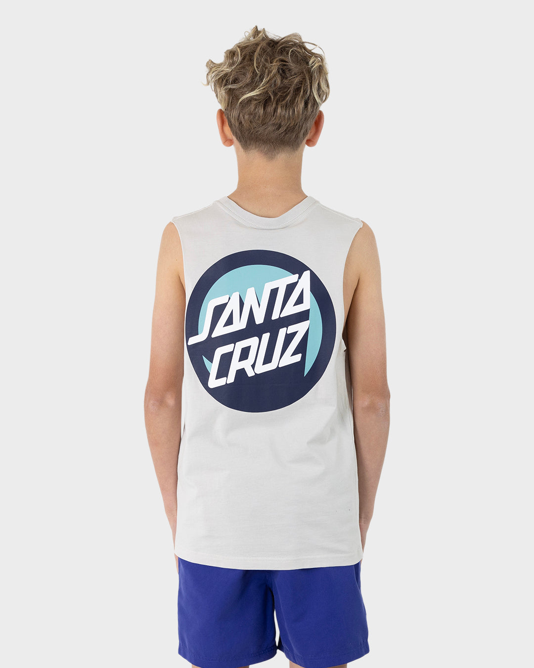 OS Bold Shadow Dot Boys Muscle T-shirt Concrete