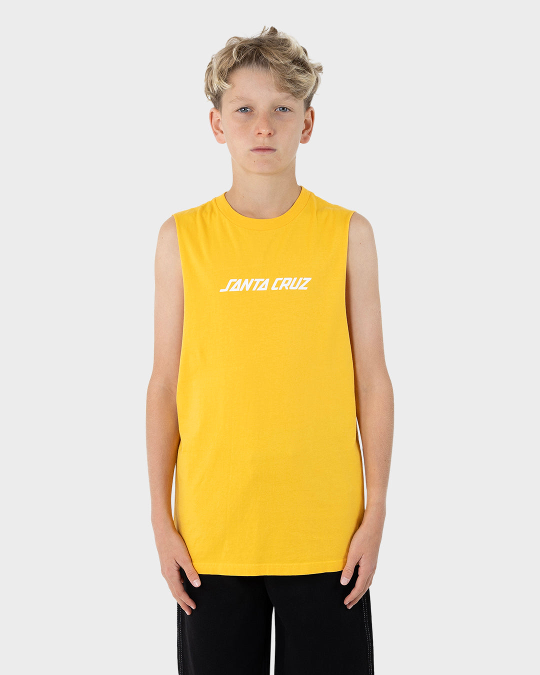 Solid Strip Screaming Foam Hand Boys Muscle T-shirt Yellow