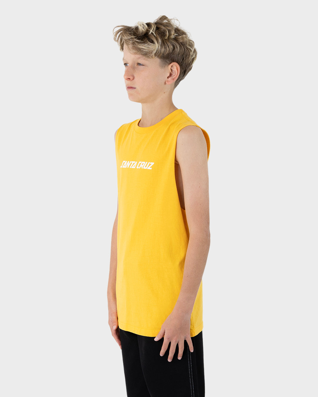 Solid Strip Screaming Foam Hand Boys Muscle T-shirt Yellow