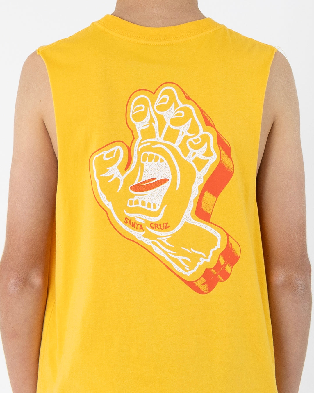 Solid Strip Screaming Foam Hand Boys Muscle T-shirt Yellow