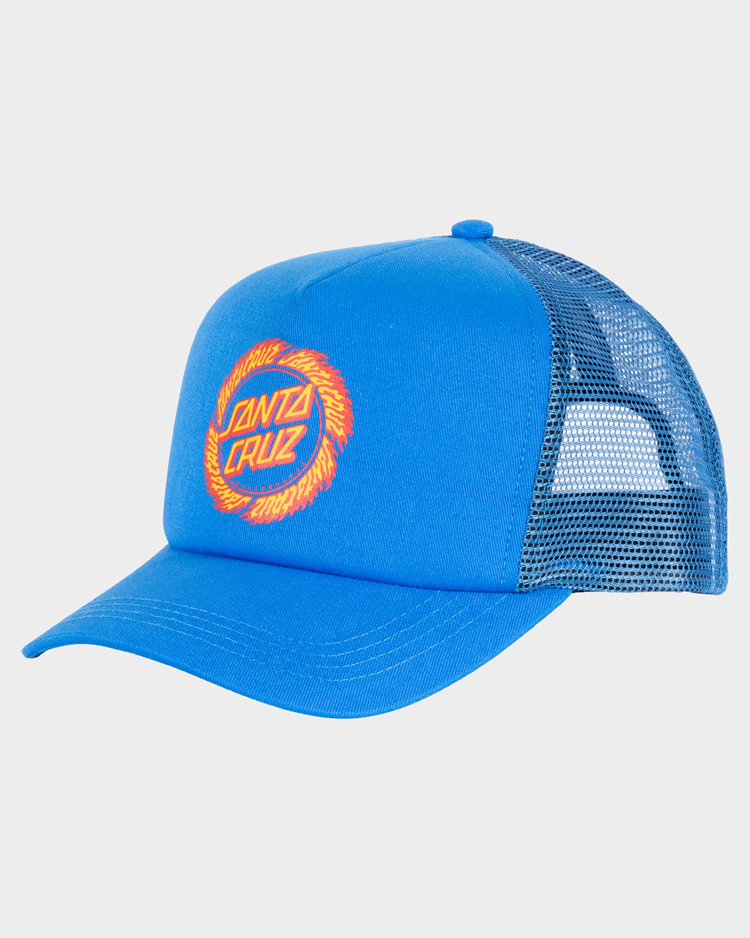 Flame Ringed Dot Boys Trucker Cap Blue