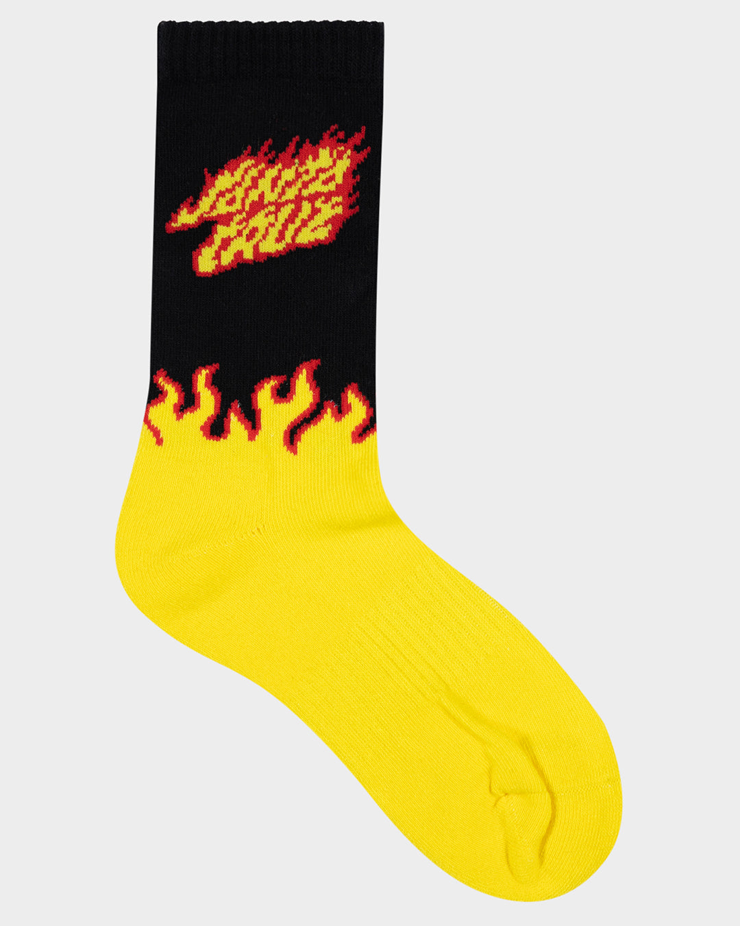 Flaming Stack Boys Crew Socks 2 Pack Yellow-black