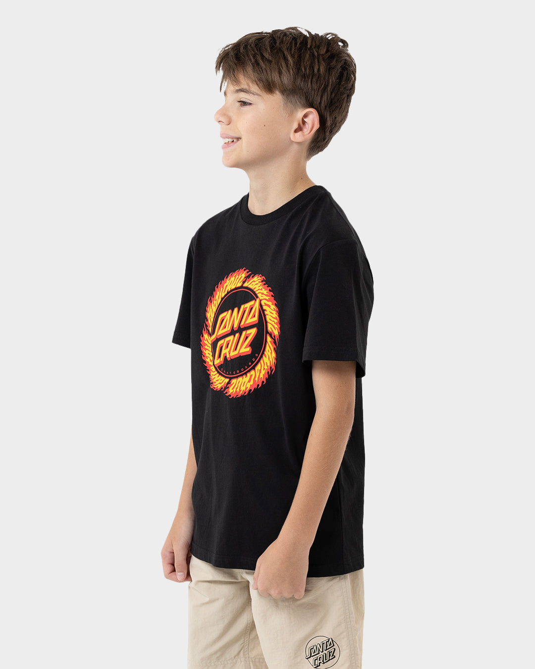 Flame Ringed Dot Boys T-shirt Black