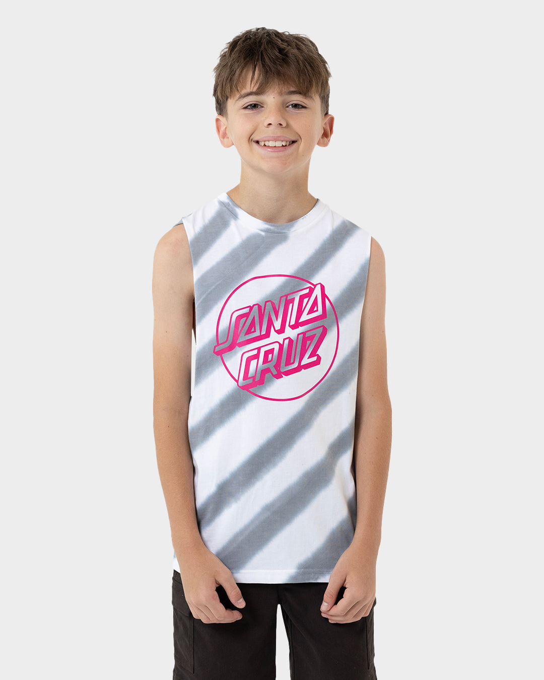 Opus Dot Boys Muscle T-shirt Grey Tie Dye