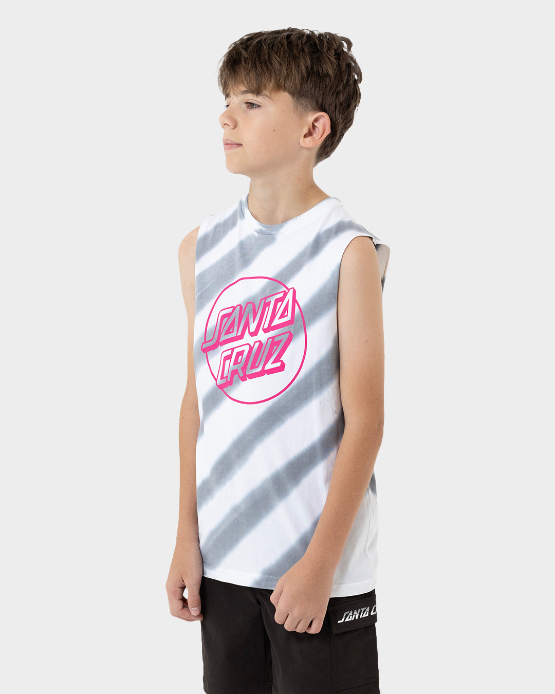 Opus Dot Boys Muscle T-shirt Grey Tie Dye