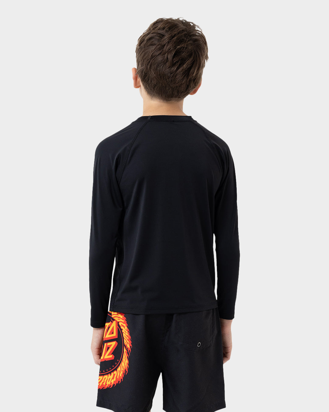 Flame Ringed Dot Boys Rashguard Black