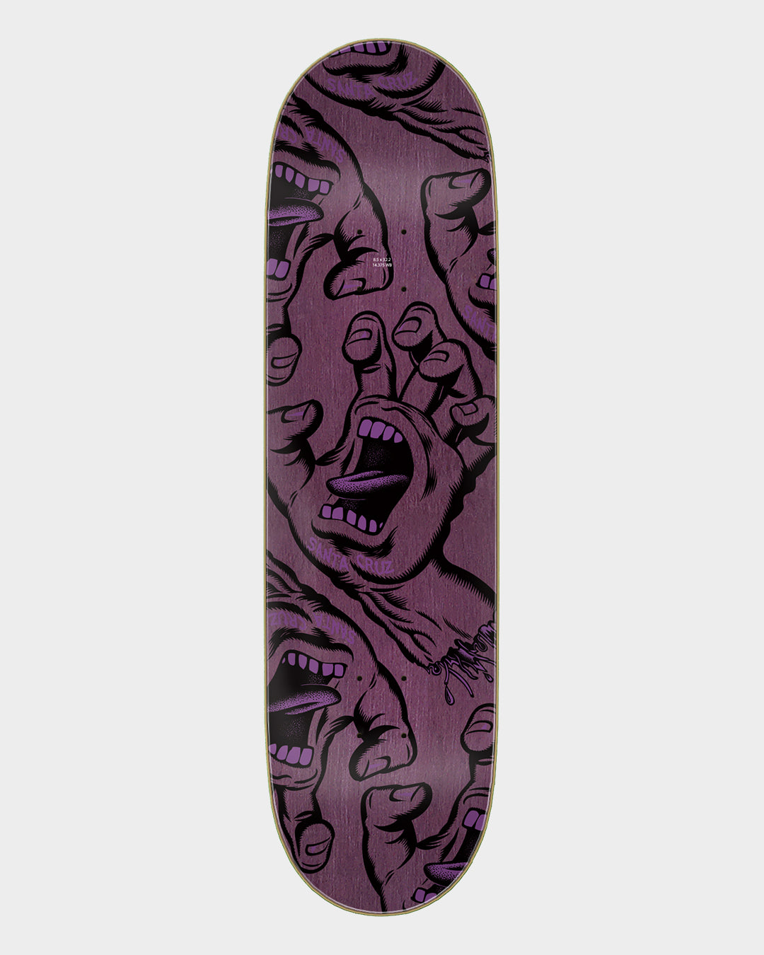 8.50in Crowded Hand Santa Cruz Skateboard Deck