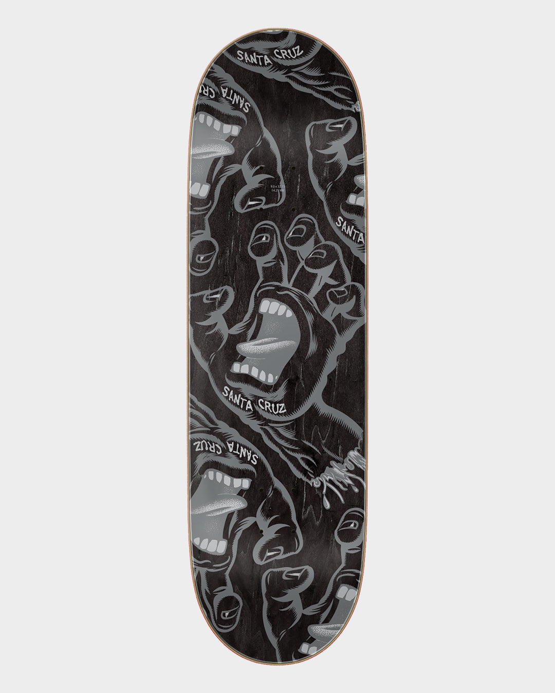 9.00in Crowded Hand Santa Cruz Skateboard Deck