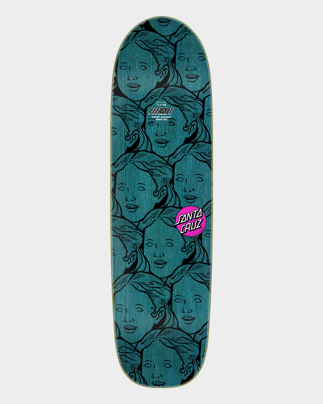 8.50in Possessed Head Feelbase Santa Cruz Skateboard Deck